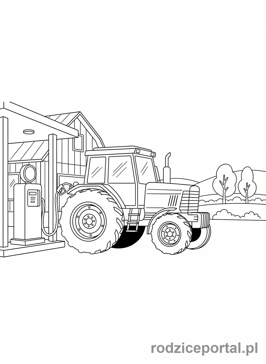Kolorowanka Traktory - Traktor tankujący