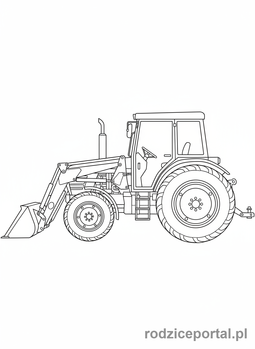 Kolorowanka Traktory - Traktor z boku