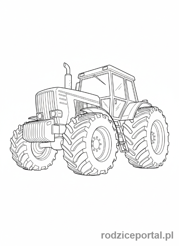 Kolorowanka Traktory - Traktor z dołu