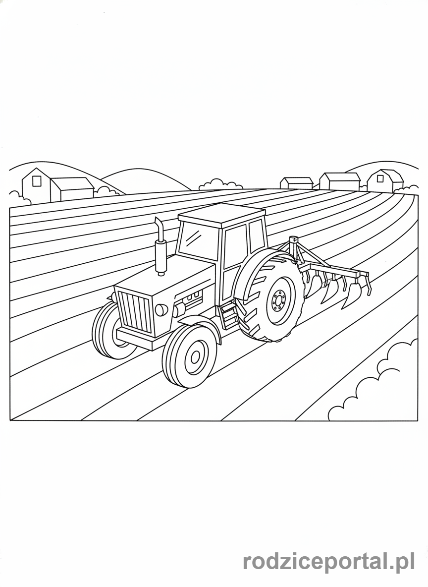 Kolorowanka Traktory - Traktor z góry