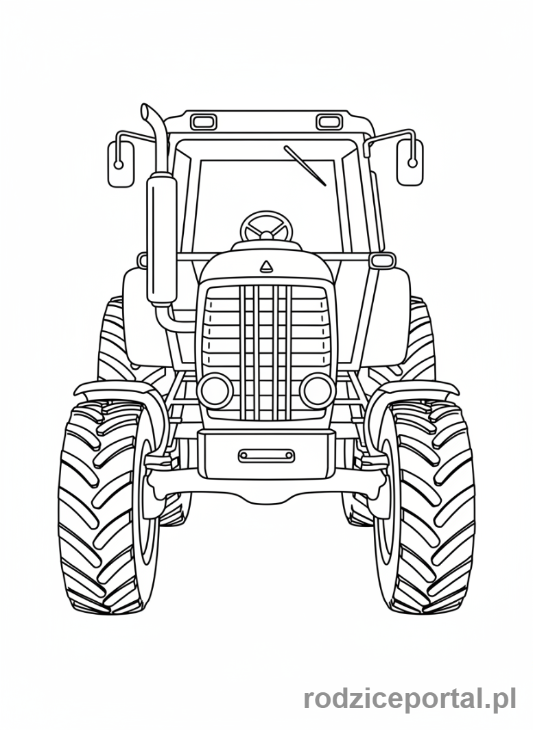 Kolorowanka Traktory - Traktor z przodu
