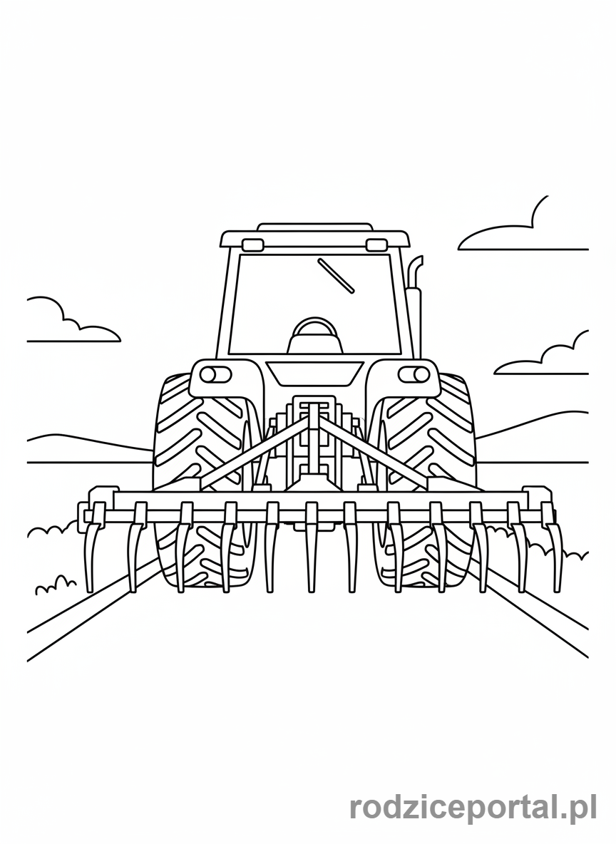 Kolorowanka Traktory - Traktor z tyłu
