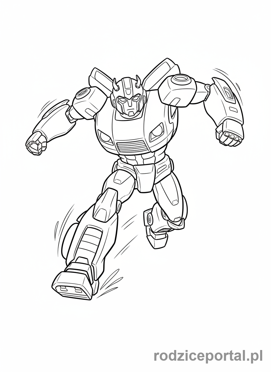 Kolorowanka Transformers - Bumblebee biegnący