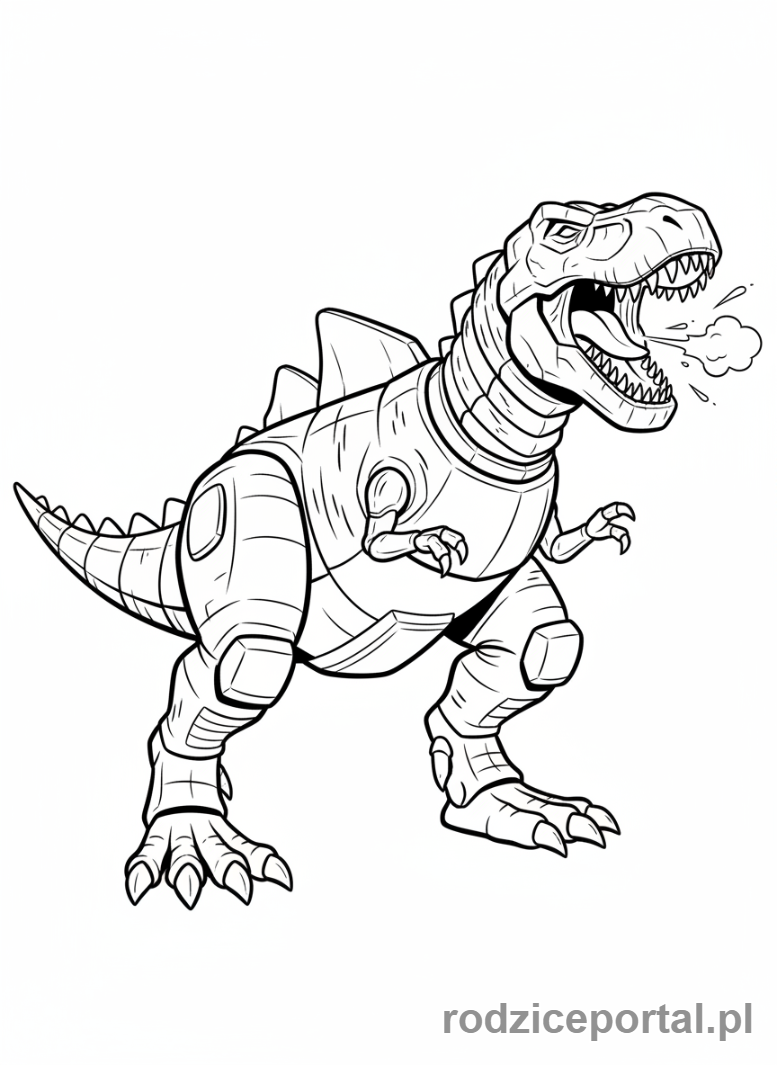 Kolorowanka Transformers - Grimlock w trybie T-Rexa