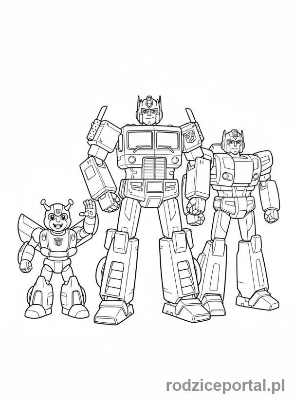 Kolorowanka Transformers - Grupa Autobotów