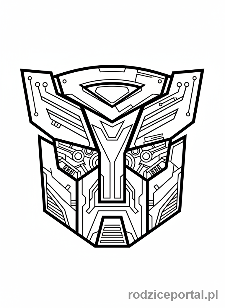 Kolorowanka Transformers - Logo Transformers, skomplikowany wzór