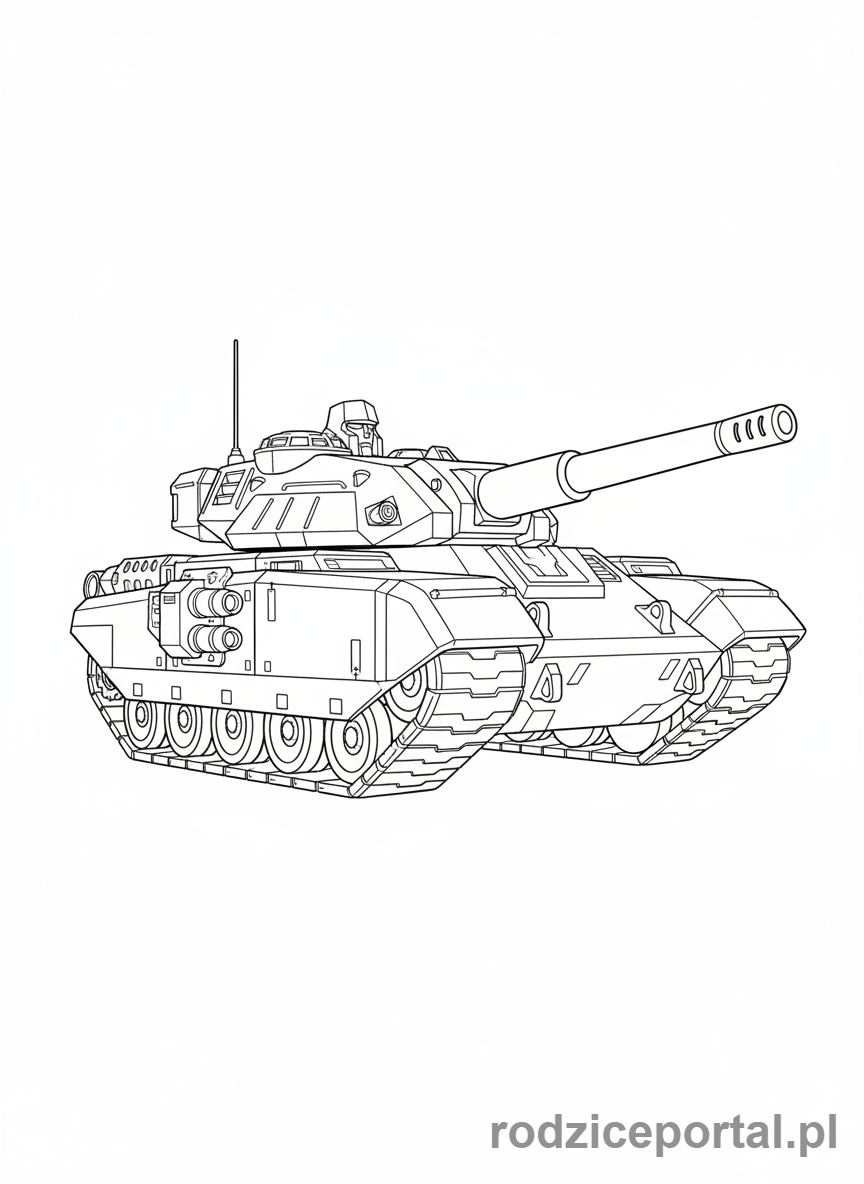 Kolorowanka Transformers - Megatron w trybie czołgu, potężna postawa