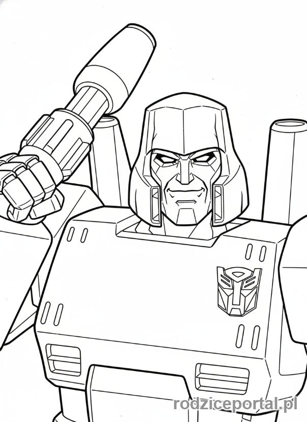 Kolorowanka Transformers - Megatron, zbliżenie na twarz