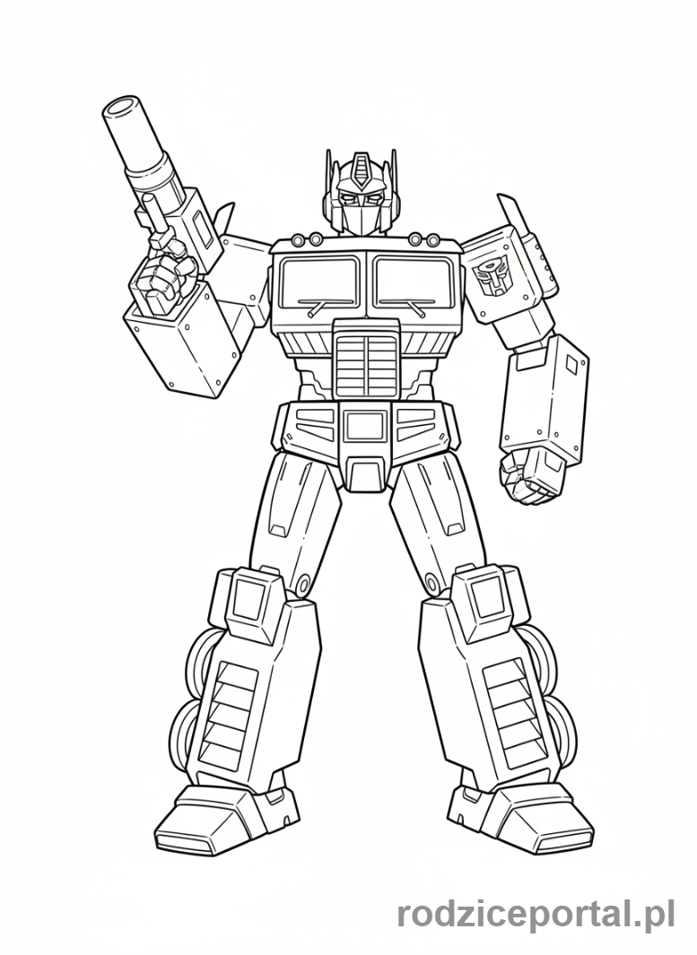 Kolorowanka Transformers - Optimus Prime w trybie robota