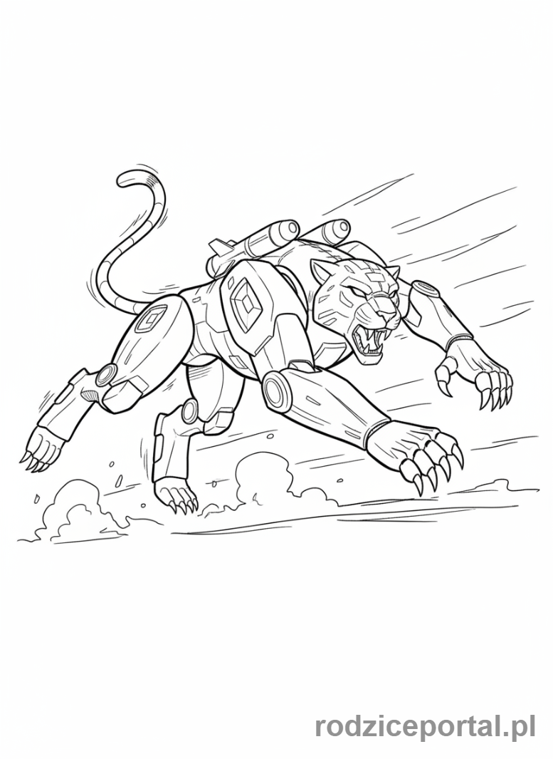 Kolorowanka Transformers - Ravage w akcji, czworonożny robot