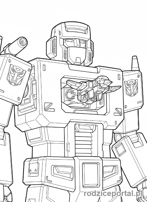 Kolorowanka Transformers - Soundwave, wyrzucający kasetę, szczegółowy mechanizm