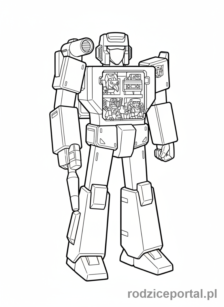 Kolorowanka Transformers - Soundwave z kasetami