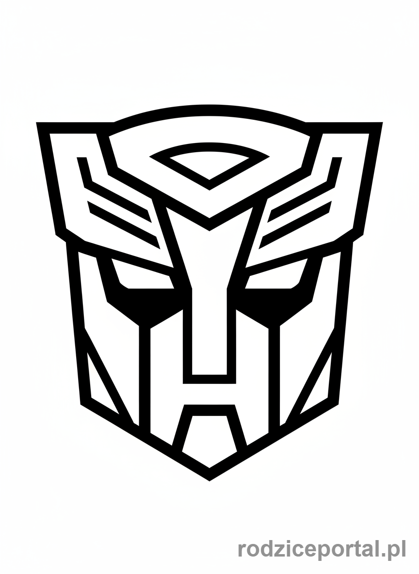Kolorowanka Transformers - Symbol Autobotów, szczegółowy i stylizowany