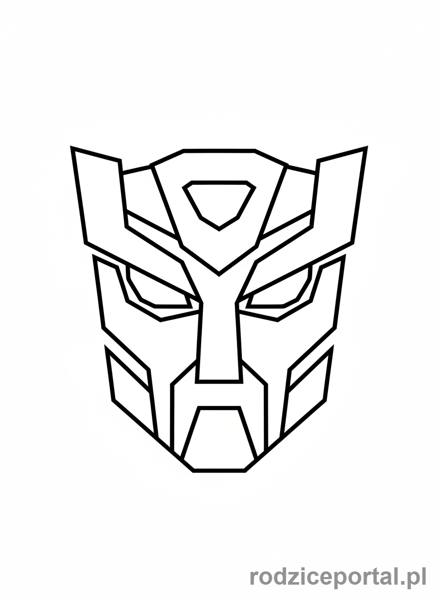 Kolorowanka Transformers - Symbol Decepticonów, szczegółowy i stylizowany