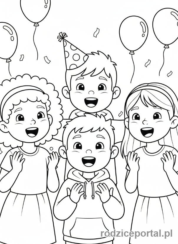 Kolorowanka Urodzinowe - Przyjaciele śpiewający