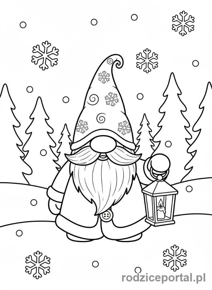 Kolorowanka Zimowe - Skrzat zimowy.