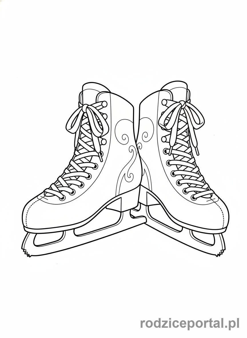 Kolorowanka Zimowe - Łyżwy do jazdy figurowej.