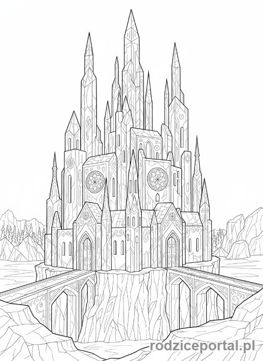Kolorowanka Zimowe - Zamek z lodu.
