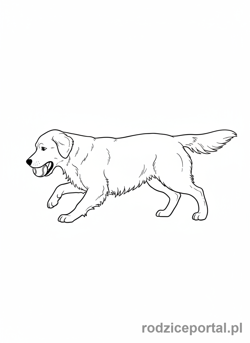 Kolorowanka Zwierzęta Domowe - Pies myśliwski w pozycji aportu.
