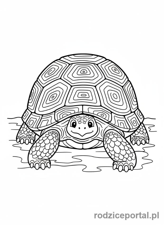 Kolorowanka Zwierzęta Domowe - Żółw powoli idący