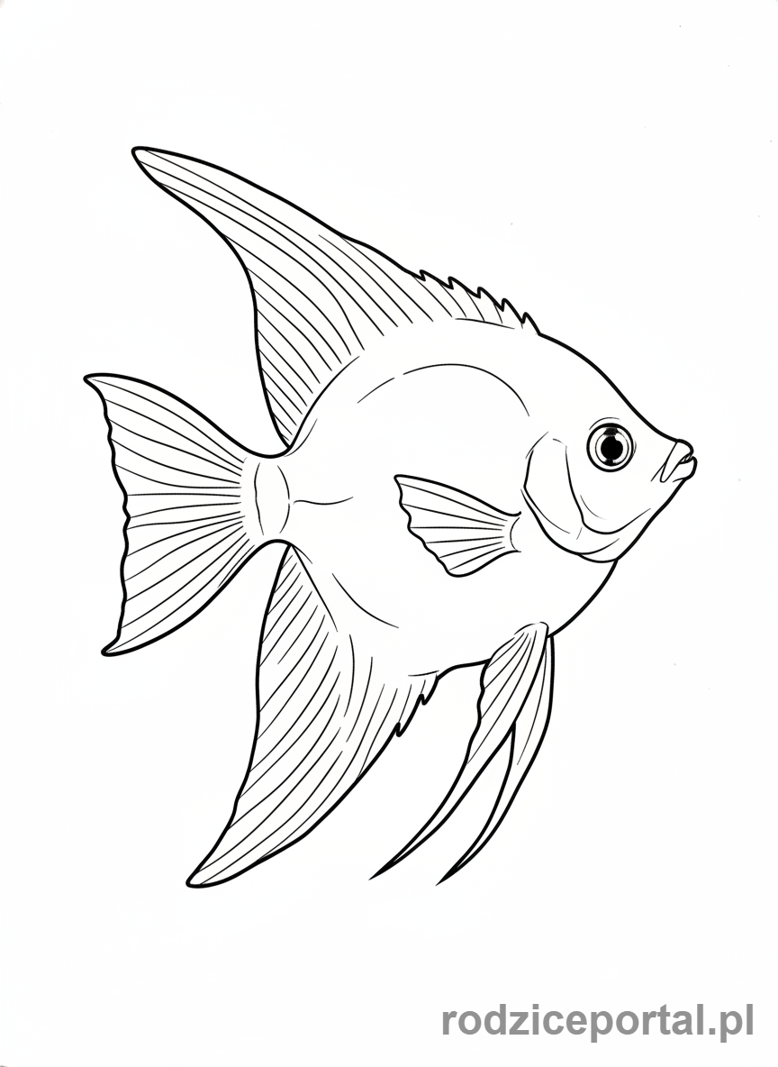 Kolorowanka Zwierzęta Morskie - Elegancka ryba anioł