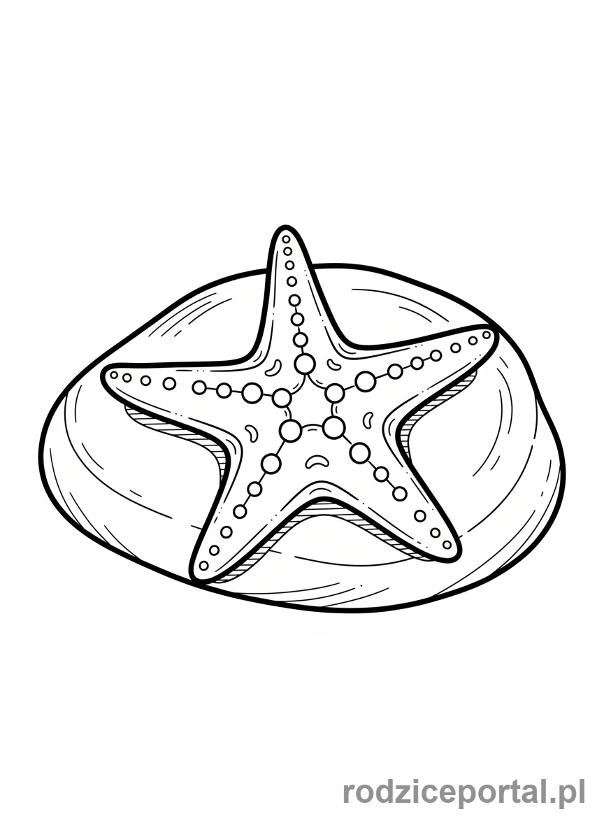 Kolorowanka Zwierzęta Morskie - Rozgwiazda na skale