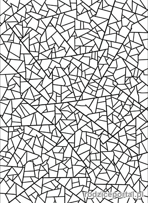 Kolorowanka Abstrakcyjne - Abstrakcyjna mozaika fragmentów