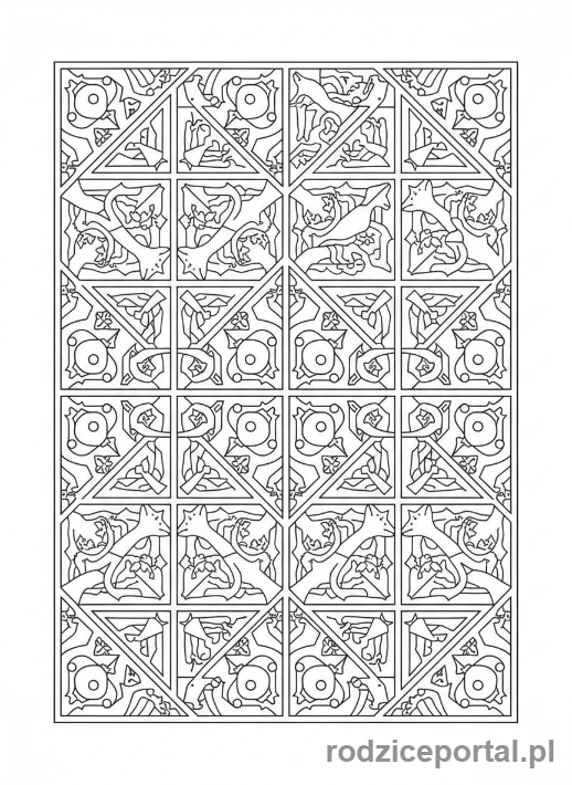 Kolorowanka Abstrakcyjne - Abstrakcyjne zazębiające się wzory