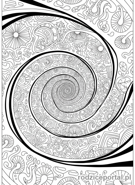 Kolorowanka Abstrakcyjne - Abstrakcyjny psychodeliczny wir