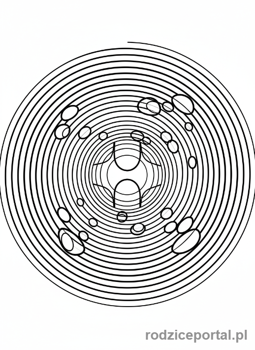 Kolorowanka Abstrakcyjne - Koncentryczne kręgi abstrakcyjne