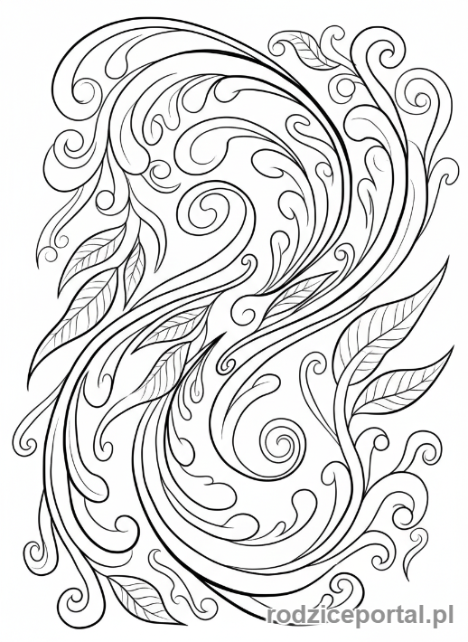 Kolorowanka Abstrakcyjne - Wirujące abstrakcyjne linie