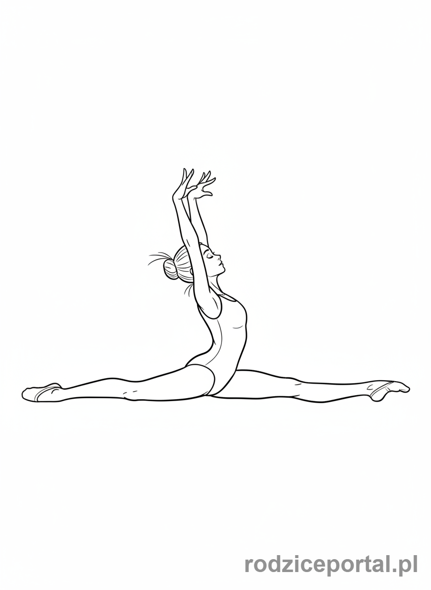 Kolorowanka Aktywność Fizyczna - Gimnastyka, szpagat
