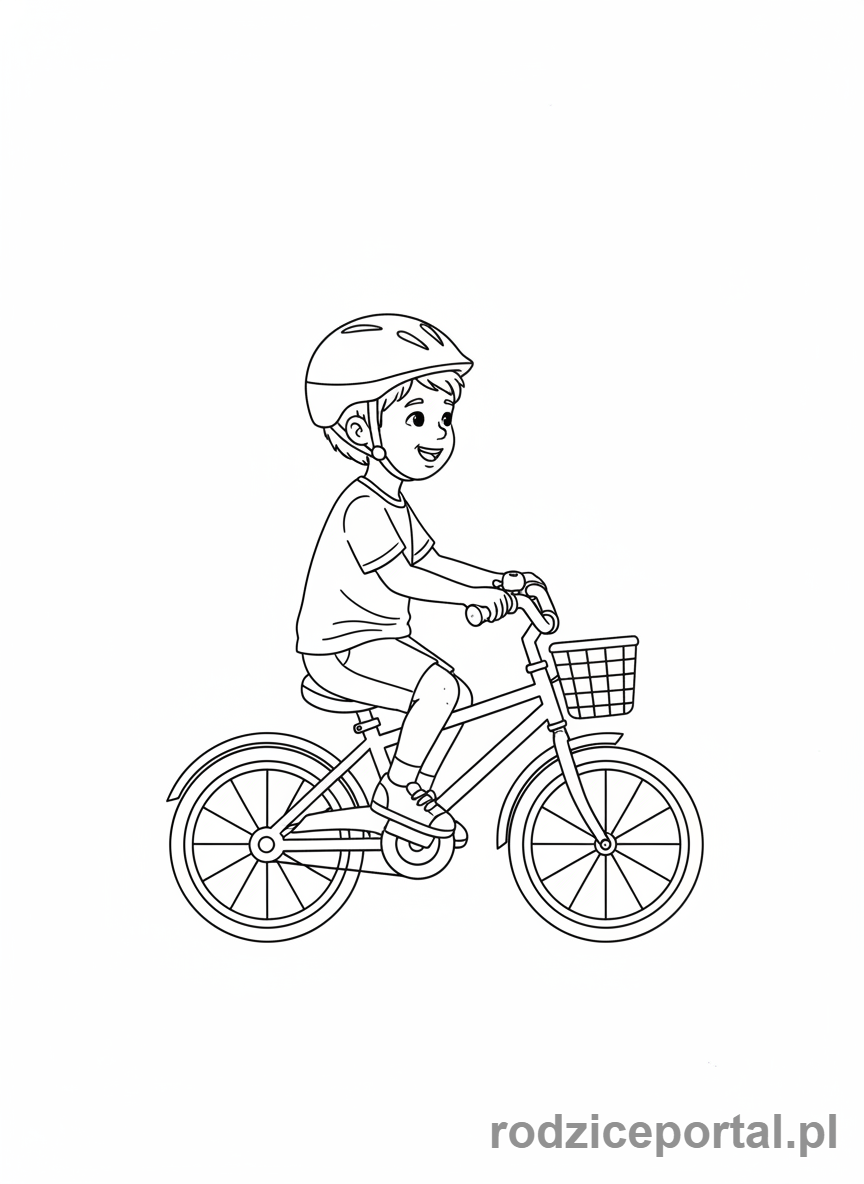 Kolorowanka Aktywność Fizyczna - Jazda na rowerze