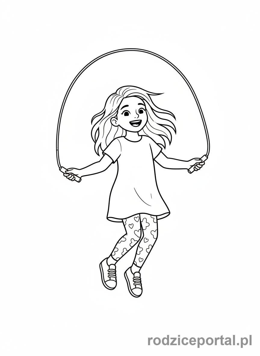 Kolorowanka Aktywność Fizyczna - Skacząca na skakance