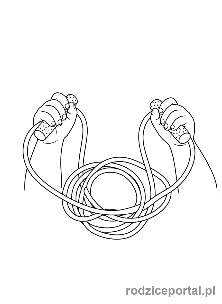 Kolorowanka Aktywność Fizyczna - Skakanka, rączki