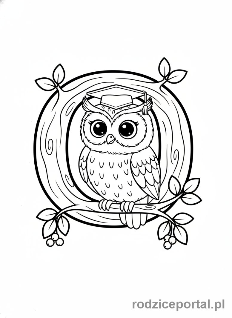 Kolorowanka Alfabet - Literka O i sowa