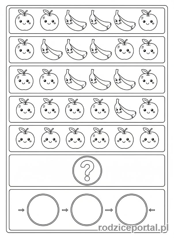 Kolorowanka Łamigłówki Pdf - Zagadka logiczna z owocami