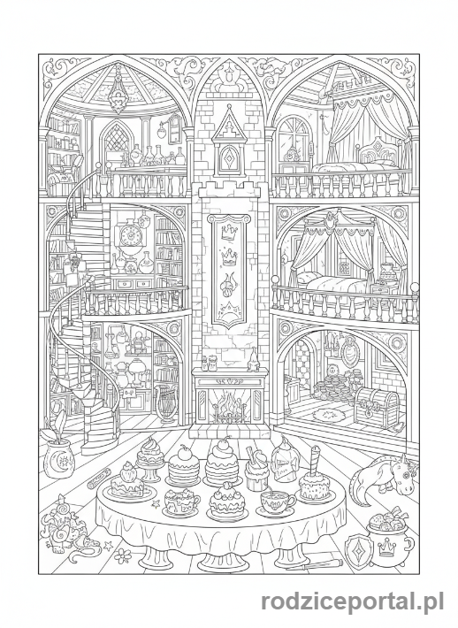 Kolorowanka Łamigłówki - Ukryty obrazek zamek