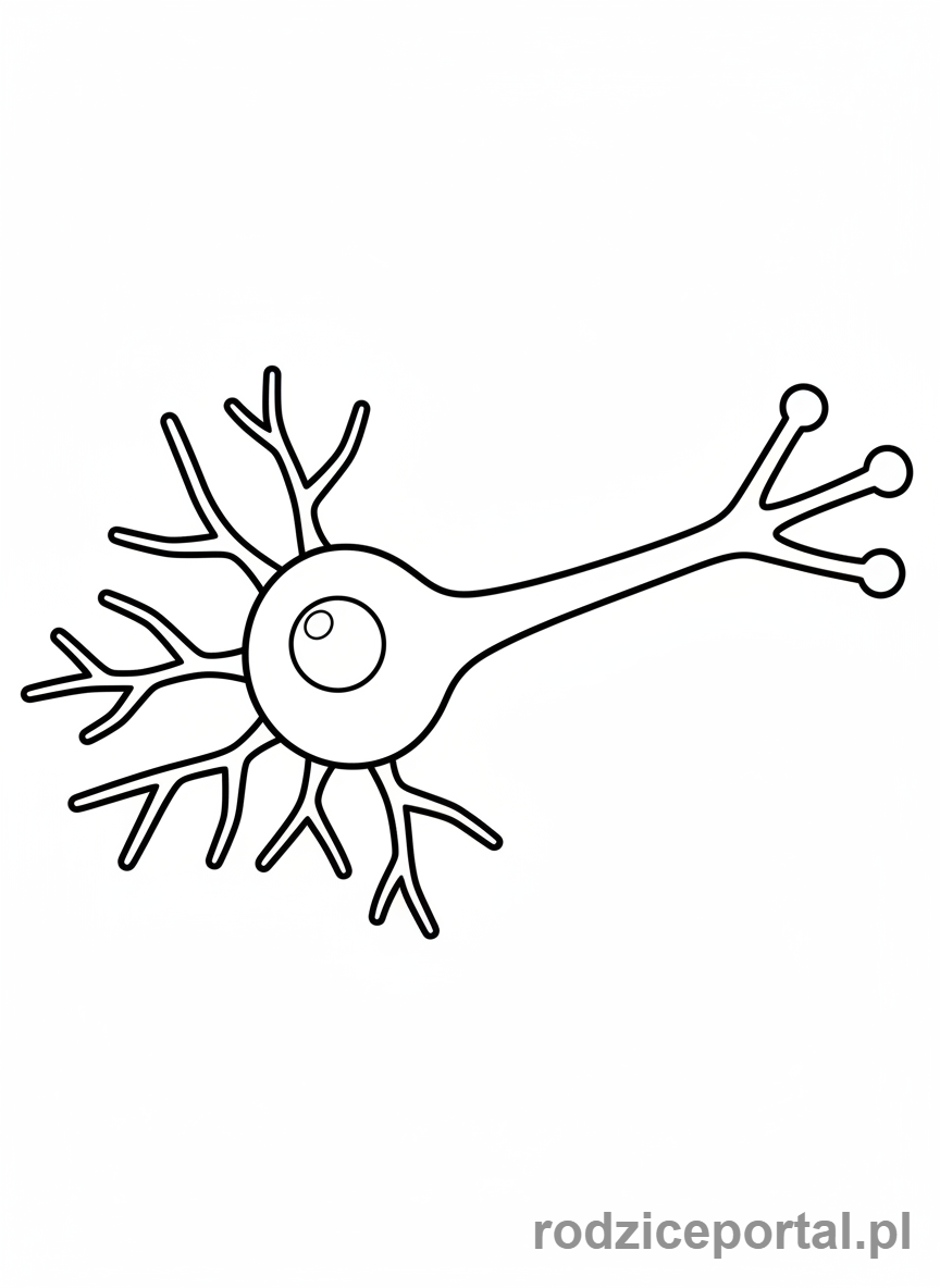 Kolorowanka Anatomia Uproszczona - Neuron schematyczny