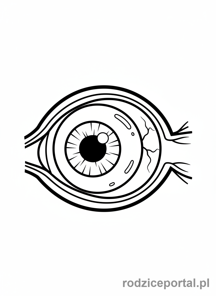 Kolorowanka Anatomia Uproszczona - Oko z budową