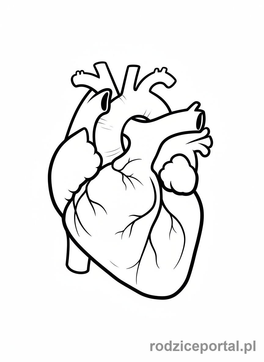 Kolorowanka Anatomia Uproszczona - Serce schematyczne