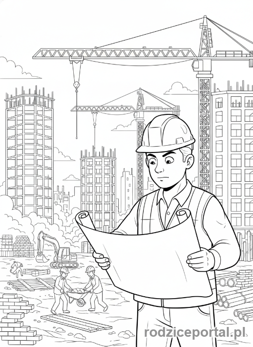 Kolorowanka Architekt - Architekt na budowie