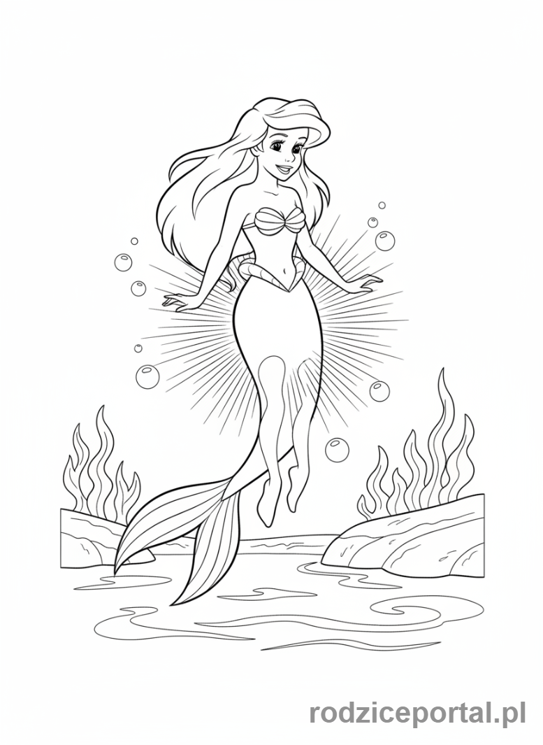 Kolorowanka Arielka - Ariel zmienia sie