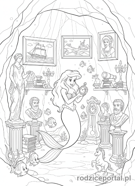 Kolorowanka Arielka - Jaskinia Arielki