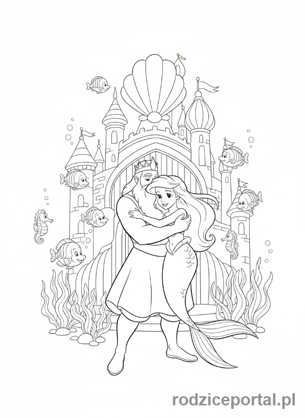 Kolorowanka Arielka - Krol Tryton z Ariel