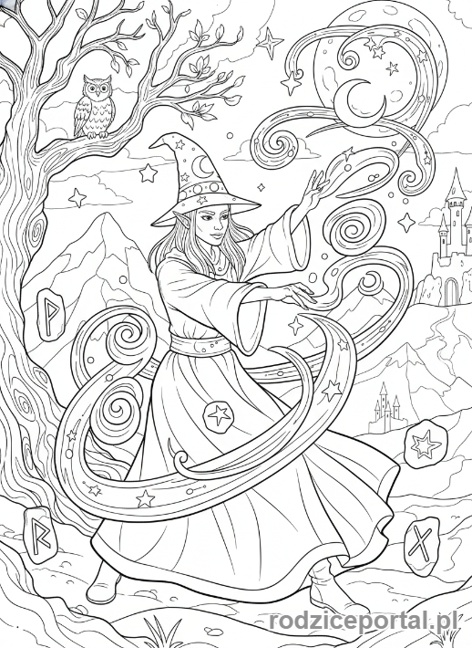 Kolorowanka Artysta - Fantastyczny artysta światła