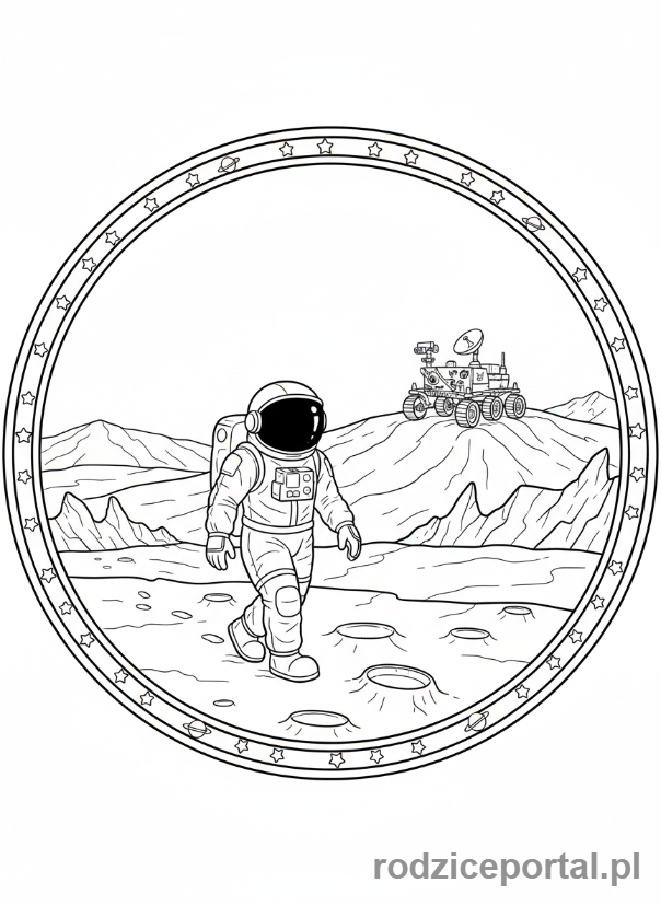 Kolorowanka Astronauta - Astronauta na Marsie