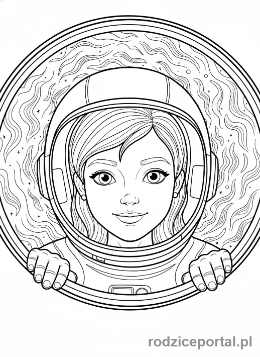 Kolorowanka Astronauta - Kobieta astronauta