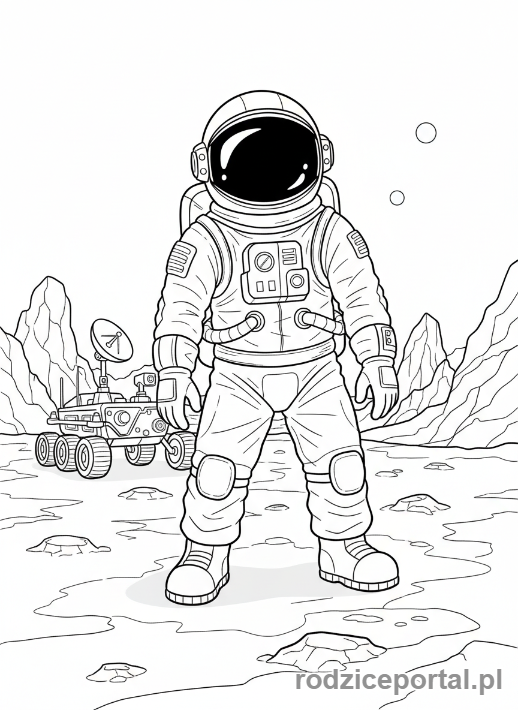 Kolorowanka Astronauta Zawód - Astronauta na Marsie
