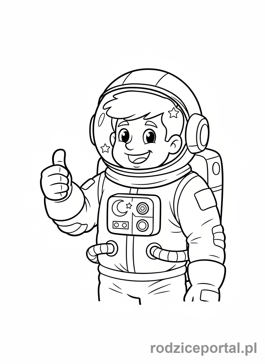 Kolorowanka Astronauta Zawód - Astronauta uśmiech